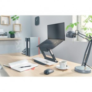 Supporto Ergo per Laptop Multi-angolo con 80% plastica riciclata Leitz Ergo grigio scuro - 258x45x253 mm - 64240089