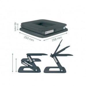 Supporto Ergo per Laptop Multi-angolo con 80% plastica riciclata Leitz Ergo grigio scuro - 258x45x253 mm - 64240089