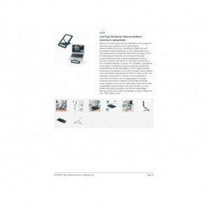 Supporto per laptop regolabile ultrapiatto in alluminio Leitz Ergo grigio scuro - 300x10x210 mm - 63460089
