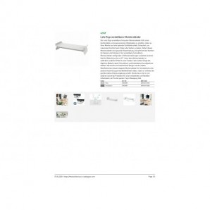 Supporto per monitor regolabile a 2 altezze Leitz Ergo grigio chiaro - 209x112x438 mm - 65040085