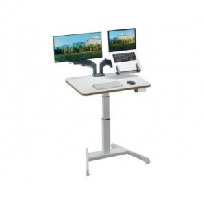 Scrivania compatta Sit - Stand elettrica Leitz Ergo bianco - 600x650x800 mm - 65340001