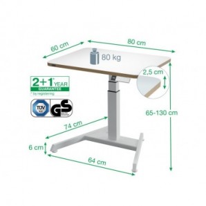 Scrivania compatta Sit - Stand elettrica Leitz Ergo bianco - 600x650x800 mm - 65340001