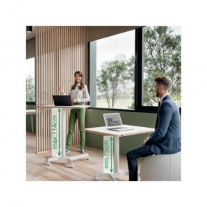 Scrivania compatta Sit - Stand pneumatica Leitz Ergo bianco - 600x650x800 mm - 65360001
