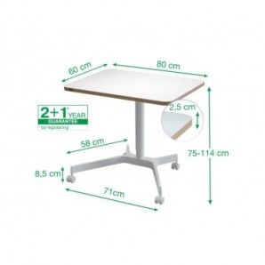 Scrivania compatta Sit - Stand pneumatica Leitz Ergo bianco - 600x650x800 mm - 65360001