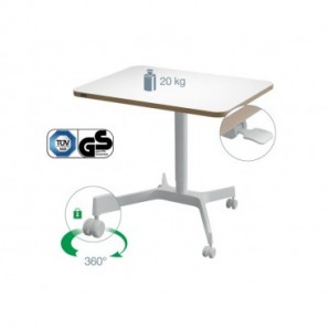 Scrivania compatta Sit - Stand pneumatica Leitz Ergo bianco - 600x650x800 mm - 65360001