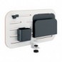 Pannello forato con accessori portapenne, gancio e portariviste 42x25 cm Leitz Ergo grigio chiaro -