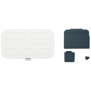Pannello forato con accessori portapenne, gancio e portariviste 42x25 cm Leitz Ergo grigio chiaro -