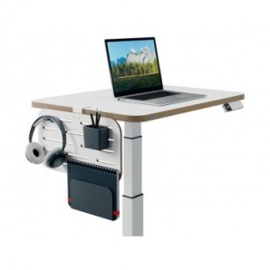 Pannello forato con accessori portapenne, gancio e portariviste 42x25 cm Leitz Ergo grigio chiaro -