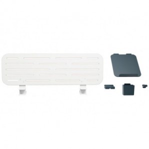 Pannello forato con accessori supporto PC/smartphone, portapenne e gancio 80x25 cm Leitz Ergo grigio chiaro