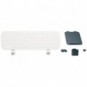 Pannello forato con accessori supporto PC/smartphone, portapenne e gancio 80x25 cm Leitz Ergo grigio chiaro