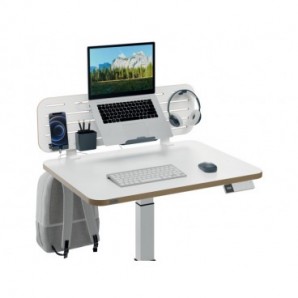 Pannello forato con accessori supporto PC/smartphone, portapenne e gancio 80x25 cm Leitz Ergo grigio chiaro