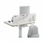 Pannello forato con accessori supporto PC/smartphone, portapenne e gancio 80x25 cm Leitz Ergo grigio chiaro