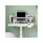 Pannello forato con accessori supporto PC/smartphone, portapenne e gancio 80x25 cm Leitz Ergo grigio chiaro