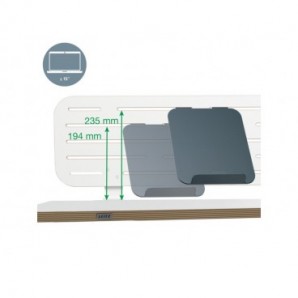 Pannello forato con accessori supporto PC/smartphone, portapenne e gancio 80x25 cm Leitz Ergo grigio chiaro