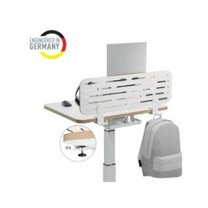 Pannello forato con accessori supporto PC/smartphone, portapenne e gancio 80x25 cm Leitz Ergo grigio chiaro
