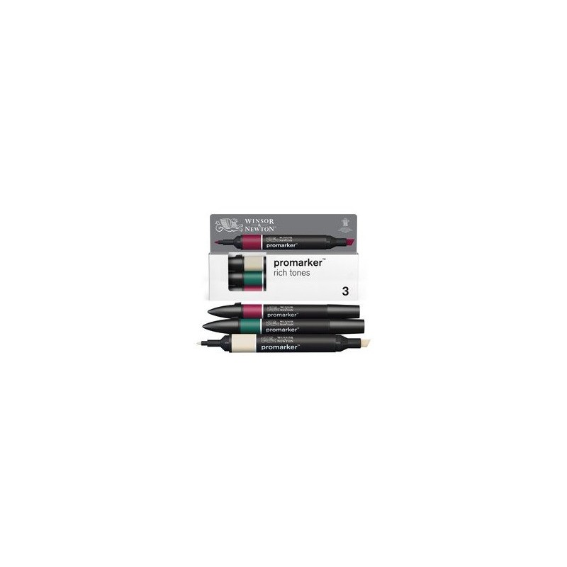 Pennarelli Winsor&Newton Promarker doppia punta fine-larga - conf. 3 pz tonalità intense - 0290191