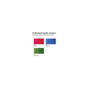 Pennarelli Winsor&Newton Promarker doppia punta fine-larga - conf. 3 toni vibranti - verde, blu, rosso - 0290193