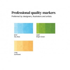 Pennarelli Winsor&Newton Promarker doppia punta fine-larga - conf. 3 toni vibranti giallo, azzurro, verde 0290194