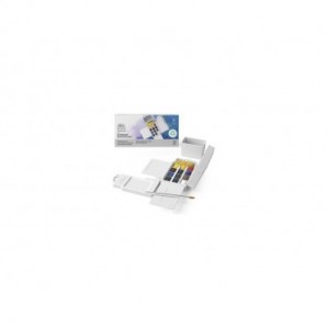Acquerelli Winsor&Newton Cotman Field Box - conf. 12 mezzi godet in colori assortiti - 0390639