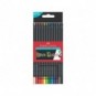 Matite colorate Faber-Castell Black Edition triangolari - conf. da 12 pezzi in astuccio appendibile - 116412