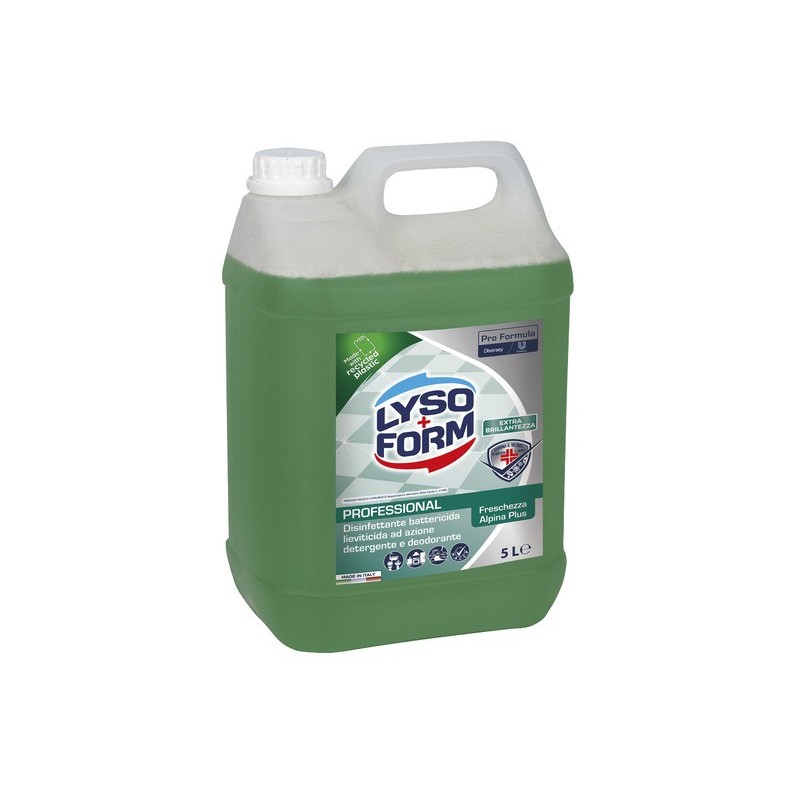Detergente disinfettante multisuperficie professionale Lysoform 5 L freschezza alpina Plus - 9300969