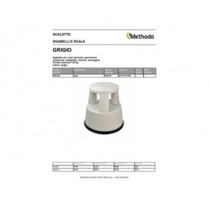 Sgabello con ruote rientranti in polipropilene Methodo 290/445x418/426 cm grigio chiaro - M561009