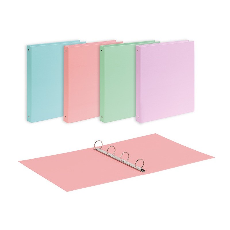 Raccoglitore Favorit 22x30 cm 4 anelli tondi Ø 30 mm - conf. 10 pz - colori assortiti linea Pastel - 400198067
