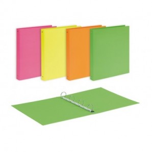 Raccoglitore Favorit 22x30 cm 4 anelli tondi Ø 30 mm - conf. 10 pz - colori assortiti linea Neon - 400198082