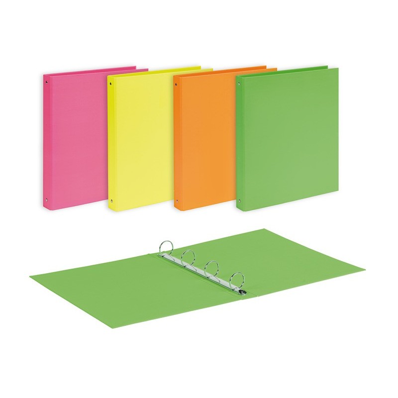 Raccoglitore Favorit 22x30 cm 4 anelli tondi Ø 30 mm - conf. 10 pz - colori assortiti linea Neon - 400198082
