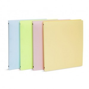 Espositore 24 raccoglitori 4 anelli Lebez in PP - A4 Ø 15 mm - colori pastello assortiti - 80981
