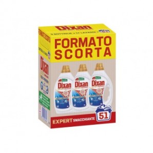 Detersivo liquido per bucato Dixan Expert smacchiante da 17 lavaggi - conf. 3 pezzi - 2970186