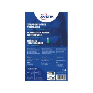 Braccialetti identificativi in Tyvek® Avery resistenti all'acqua - conf. 500 pz - verde fluo - TYVGN-50
