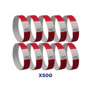 Braccialetti identificativi in Tyvek® Avery resistenti all'acqua - conf. 500 pz - rosso fluo - TYVRD-50