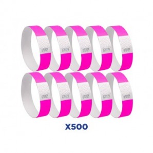 Braccialetti identificativi in Tyvek® Avery resistenti all'acqua - conf. 500 pz - rosa fluo - TYVPK-50