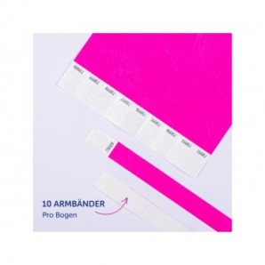 Braccialetti identificativi in Tyvek® Avery resistenti all'acqua - conf. 500 pz - rosa fluo - TYVPK-50