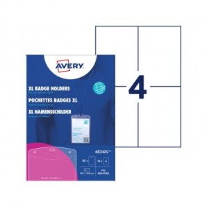 Porta badge Avery A6 in plastica - inserti in carta inclusi - conf. 50 pz - 4834XL
