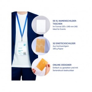 Porta badge Avery A6 in plastica - inserti in carta inclusi - conf. 50 pz - 4834XL