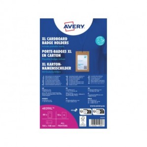 Porta badge Avery A6 in cartoncino certificato FSC® - inserti in carta inclusi - conf. 25 pz - 4839XL