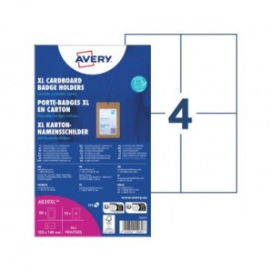 Porta badge Avery A6 in cartoncino certificato FSC® - inserti in carta inclusi - conf. 25 pz - 4839XL