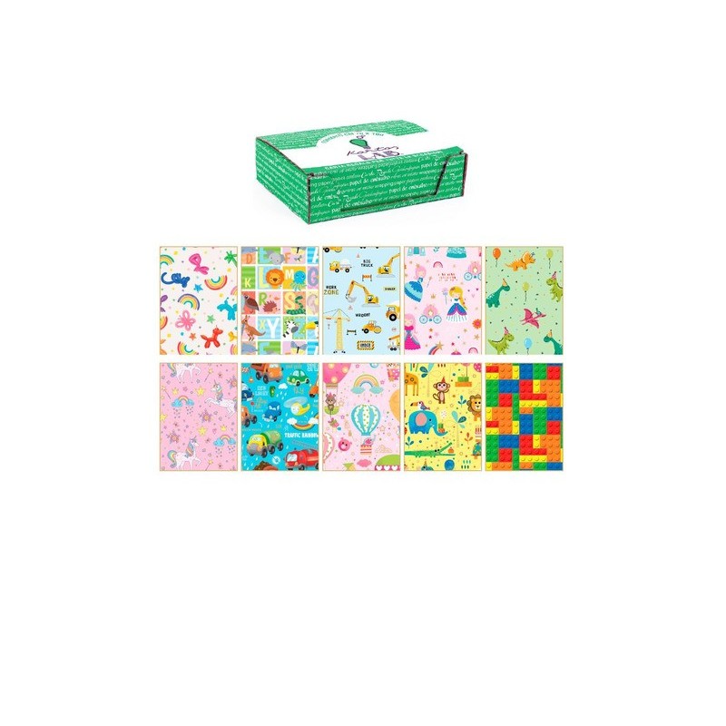 Carta regalo Kartos linea Kids 70x100 cm - conf. da 100 fogli in soggetti assortiti - 18342