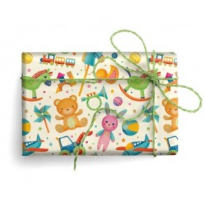 Carta regalo Kartos linea Baby 70x100 cm - conf. da 100 fogli in soggetti assortiti - 18345