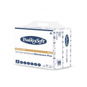 Asciugamani piegati a M Bulkysoft Luxury 21,5x32 cm bianco - 15 conf. da 120 fogli - 82319.E20