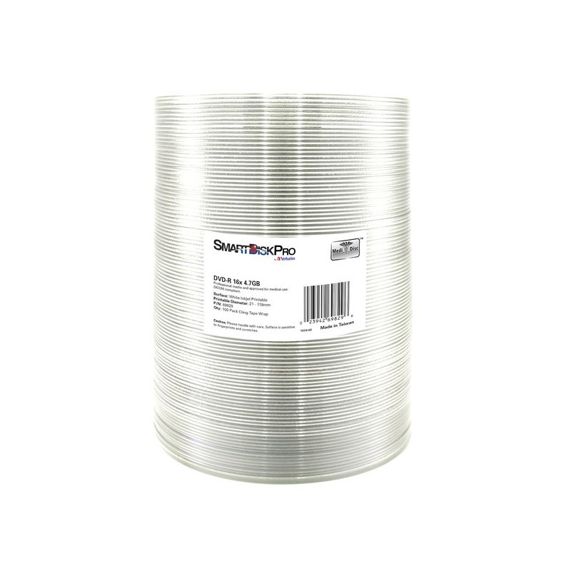 DVD-R SmartDisk Pro Verbatim bianco stampabile - 4,7 GB - conf. 100 pezzi - 69829