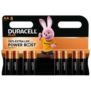 Batterie alcaline Duracell Power Boost Stilo AA MN1500 - blister da 8 pezzi - DU0113