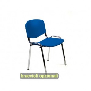 Sedia visitatore a 4 gambe Unisit Dado D5PG struttura grigia conf. 2 pz PPL blu D5PG/2/BL