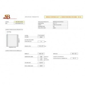 Moduli continui lettura facilitata Sabacart 24x11 '' 60 g/m² p. staccabili grigio - conf. 2000 ff - S01240116010