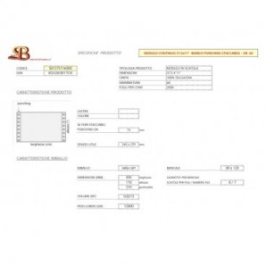 Moduli continui in carta bianca Sabacart 37,5x11'' 60 g/m² piste staccabili - conf. 2000 fogli - S01375116000