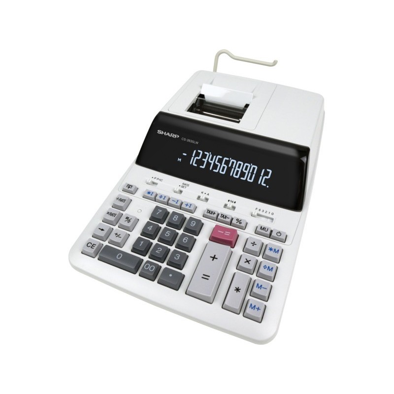 Calcolatrice scrivente Sharp a 12 cifre velocità di stampa: 4,5 linee/secondo - grigio - SH-CS2635LW