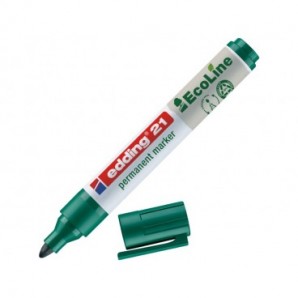 Marcatore permanente Edding 21 EcoLine punta tonda - tratto 1,5-3 mm verde - 4-21004