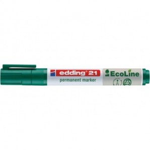 Marcatore permanente Edding 21 EcoLine punta tonda - tratto 1,5-3 mm verde - 4-21004